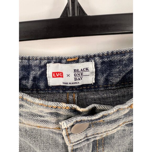 LVC x Black One Day Straight Leg Jeans Size 28 Distressed 25 inch Inseam - Picture 6 of 8